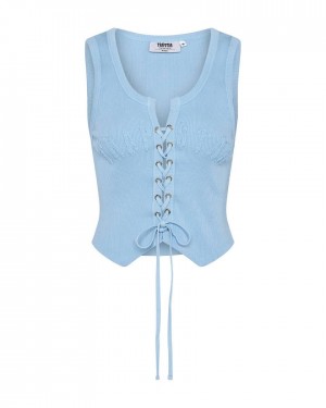 Trapstar Irongate Lace Up Vest Albastri | TS-65118