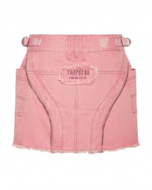 Trapstar Irongate T Denim Zip Detail Mini Skirt Roz | TS-65101