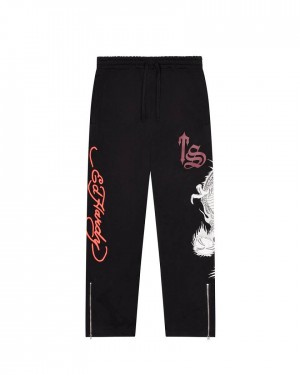 Trapstar x Ed Hardy Script Jogger Negrii | TS-65405
